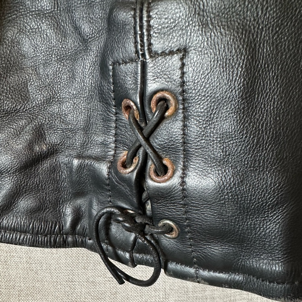 UNIK•genuine leather jacket•women’s medium•moto boho•biker core•black•silver - Picture 13 of 16